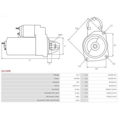 СТАРТЕР AS-PL S3170PR