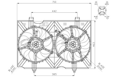 NRF VENTILADOR DEL RADIADOR CON CUERPO NISSAN NV200 NV200 EVALIA TEANA II  