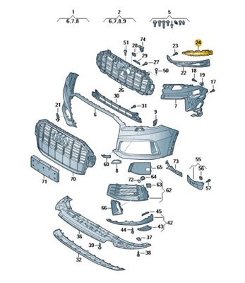 Заглушка w бампере передний правая audi q7 фото №1