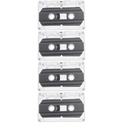 Przezroczyste kasety z taśmami do składanek audio