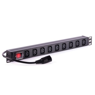 LISTWA ZASILAJĄCA RACK 19" 1U 9 GN. IEC10A