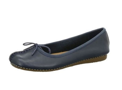 CLARKS DAMSKIE BALERINY GTANATOWE SKÓRZANE 39 S3A