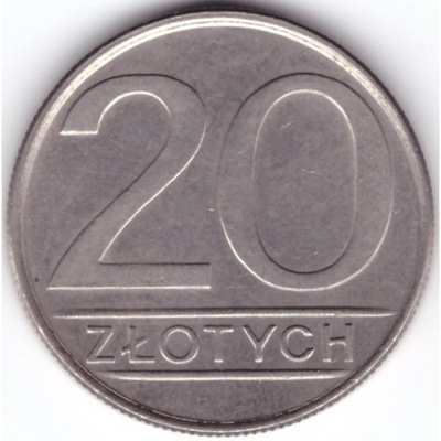 20 zł złotych nominał 1986 mennicze mennicza