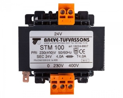 Transformator 1-fazowy STM 100VA 400(230)/24V