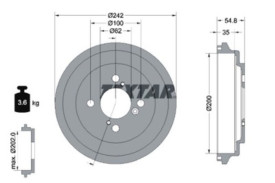 TEXTAR BEBNY ДИСКОВЫЕ ТОРМОЗНОЕ 2SZT. ЗАД SUZUKI SWIFT IV 1.2 1.3D 1.4 10.10- фото