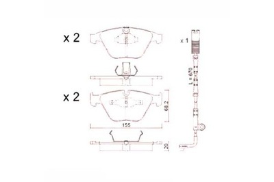 КОЛОДКИ ТОРМОЗНЫЕ BMW 7 E65 02- ZIMMERMANN