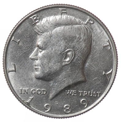1/2 dolara - Pół dolara - Kennedy - USA - 1989 rok