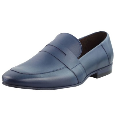 Niebieskie skórzane buty męskie Fabre 4200 44