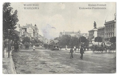 Warszawa Krakowskie Przedmieście [pocztówka ca 1916]