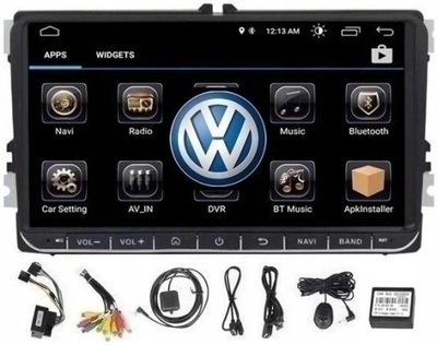 GROTUVAS SU RADIJO IMTUVU AKCESORYJNY VW ANDROID AUTO / CARPLAY 2-DIN 4X55 W 