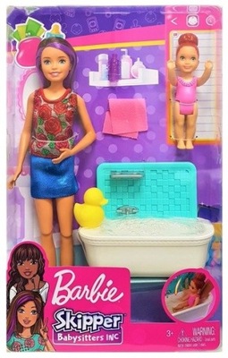 Barbie Lalka Opiekunka do dziecka wanna bobas Mattel
