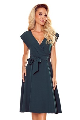 Elegancka rozkloszowana sukienka z dekoltem - XL