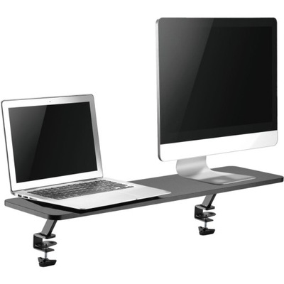 MOZOS CLAMP DUAL RISER PÓŁKA POD DWA MONITORY UCHWYT BIURKOWY BLATOWY DUŻA