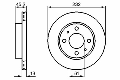 BOSCH ДИСКИ ТОРМОЗНЫЕ ТОРМОЗНЫЕ 2 ШТУКИ. ПЕРЕД NISSAN ALMERA I 1.4 09.95-07.00