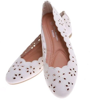 Baleriny damskie Ażurowe letnie balerinki białe baletki buty 16465 41