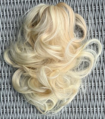 Włosy doczepiane, jasny blond, kucyk, 34 cm