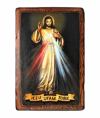 IKONA RĘCZNA ROBOTA - JESU UFAM TOBIE - E