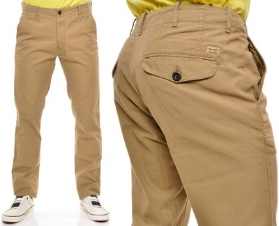 WRABGLER spodnie SLIM jeans TAPERED CHINO W30 L34