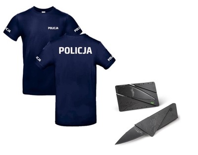 BAWEŁNIANA KOSZULKA T-Shirt ODBLASKOWA POLICJA r.M