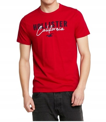 Hollister California Czerwony Tshirt Logo _ XS