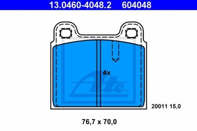 ATE 13.0460-4048.2 КОЛОДКИ ТОРМОЗНЫЕ ПЕРЕД PORSCHE 911 2,7-3,2 CARRERA 74-89