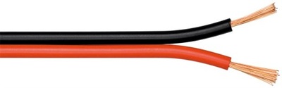 Kabel głośnikowy Czerwony czarny szpula CCA 100m