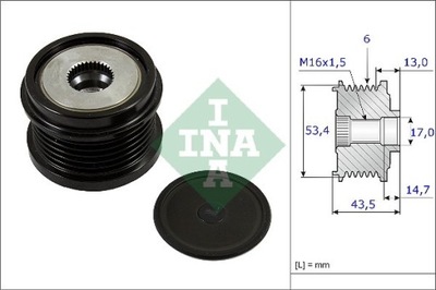 КОЛЕСО ШКИВ ГЕНЕРАТОРА FORD 1,4TDCI-2,0TDCI 10- 535023710