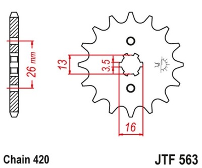 JT ЗУБЧАТКА ПЕРЕДНЯЯ 415 12 SUZUKI TS 50, YAMAHA DT