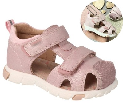 Befado lekkie różowe sandały buty dla dziewczynki wew. skóra naturalna 20