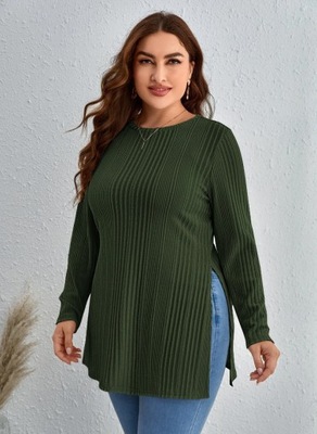 SHEIN PLUS SIZE ZIELONA BLUZKA DŁUGI RĘKAW 44 VWD