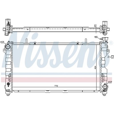 CHLODNICA, SISTEMA DE REFRIGERACIÓN DEL MOTOR NISSENS 61005  