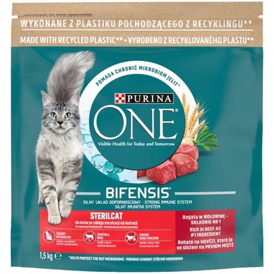 Purina ONE wołowina dla kotów sterylizowanych 1,5 kg