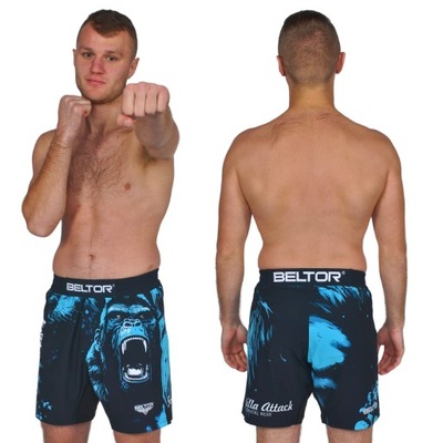 BELTOR SPORTOWE SPODENKI TRENINGOWE GORILLA MMA KICKBOXING LEKKIE r. XXL