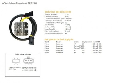 VAIK. REGULATORIUS ĮTAMPOS POLARIS SPORTSMAN 550 09-10, 850 09-10 (40111636) 