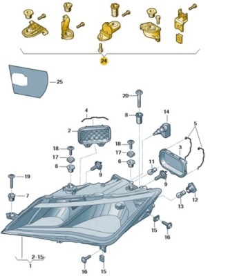 Набір кріпильний фара правий seat leon оригінал 5f0998226 фото №1