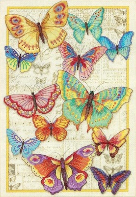 Haft krzyżykowy - Zestaw z muliną - Piękno motyli