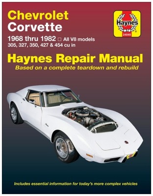 CHEVROLET Corvette (1968-1982) instrukcja napraw Haynes 24h