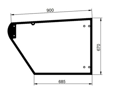 СКЛО ДВЕРІ НИЖНЯ ЛІВА JOHN DEERE AZ55396