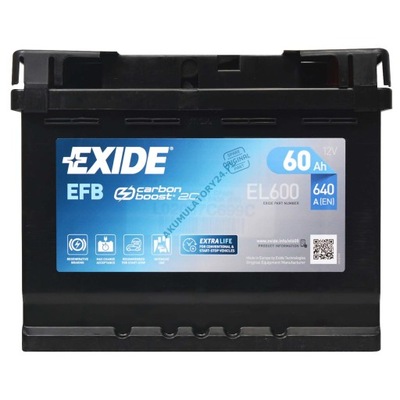 EXIDE EL600 60AH 640A EFB СТАРТ-STOP