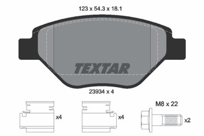 КОЛОДКИ ТОРМОЗНЫЕ RENAULT MEGANE 2393401 TEXTAR TEXTAR 2393401 КОМПЛЕКТ