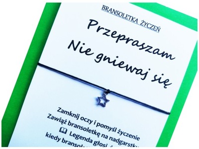 Bransoletka ŻYCZEŃ Przepraszam Nie gniewaj się 092