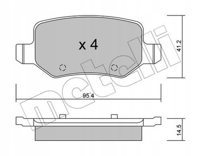 METELLI PRZEGUBY,UKL КОЛОДКИ HAM.MERCEDES A W168 99- ЗАДНІЙ