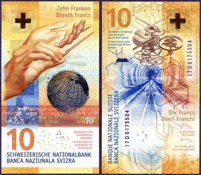 Szwajcaria - 10 franków 2017 * P75a * hybrydowy