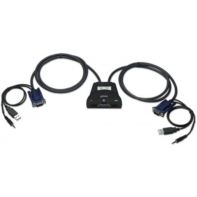 Przełącznik KVM VGA/USB 2x1 2-Portowy z Audio