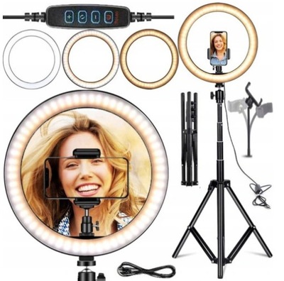 LAMPA PIERŚCIENIOWA LED 220cm STATYW SELFI MAKIJAŻ