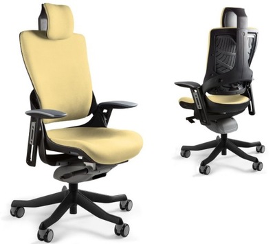 Ergonomiczny fotel biurowy WAU 2 czarny-beżowy