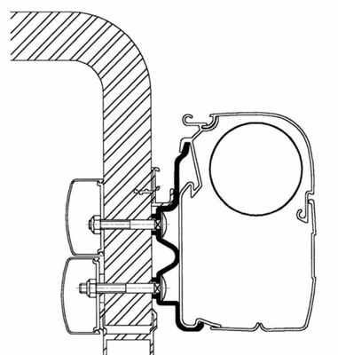 ADAPTADOR DO MARKIZY SCIENNEJ THULE HYMER 4.0M  