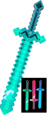 MIECZ ŚWIECĄCY Z DŹWIĘKIEM PIXELE KWADRATY LED 49CM E2609 EMAJ