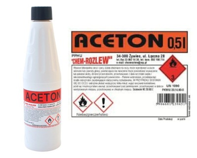 ACETON TECHNICZNY ZMYWACZ ROZPUSZCZALNIK 0,5 L