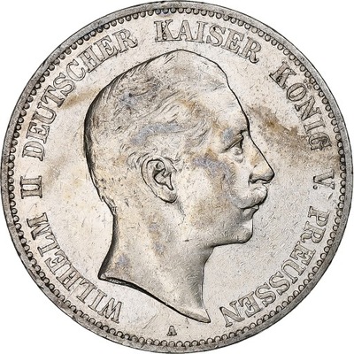 Landy niemieckie, PRUSSIA, Wilhelm II, 5 Mark, 190